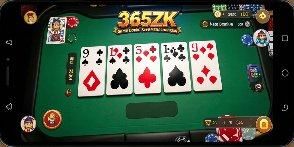 Tangkapan layar dari gameplay seru 365ZK dalam permainan Domino.