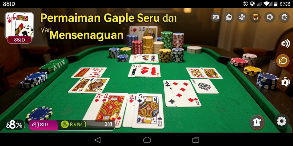Tangkapan layar utama 88ID menampilkan gameplay Gaple yang seru dan interaktif.