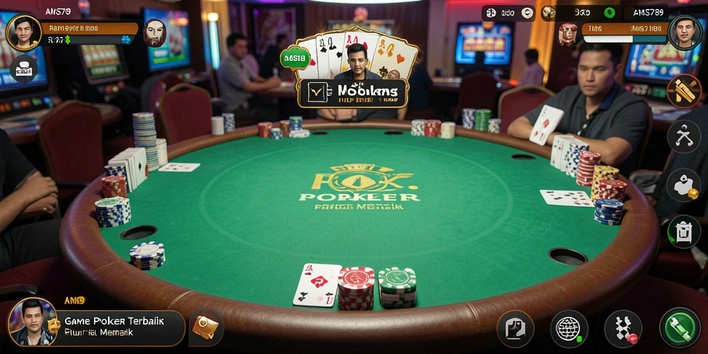 Tampilan antarmuka gameplay Poker yang menarik di AMS789.
