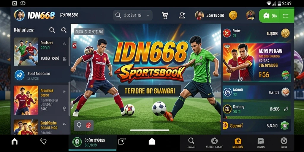 Tampilan screenshot gameplay IDN668 yang menunjukkan taruhan olahraga secara langsung.