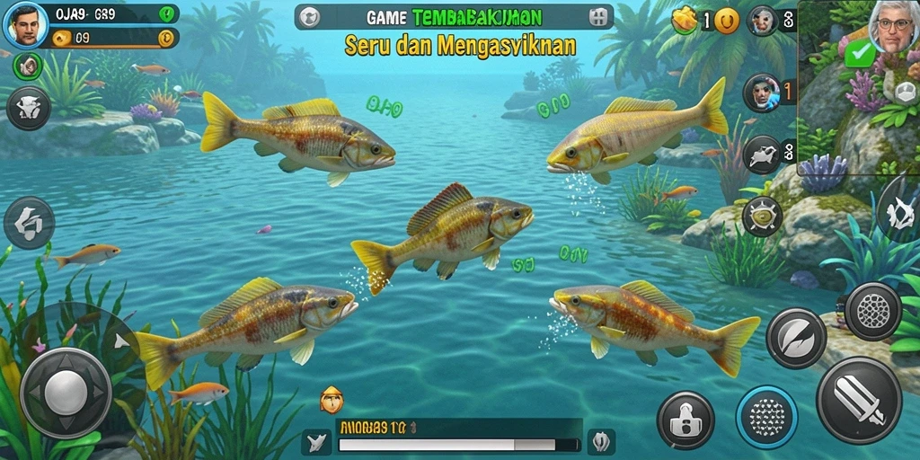 Screenshot gameplay OJA89 yang menampilkan aksi menembak ikan.