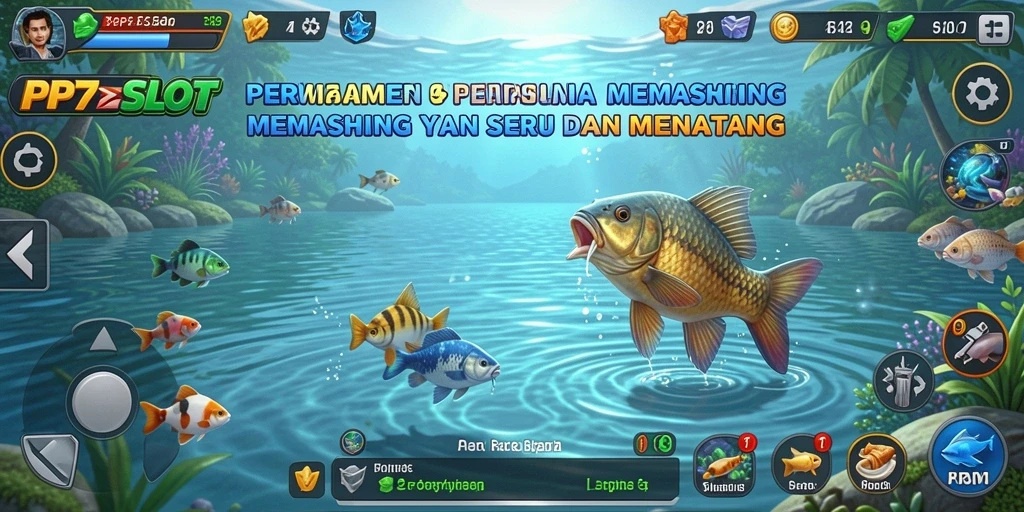 Tampilan gameplay seru dalam PP7SLOT saat menangkap berbagai jenis ikan.