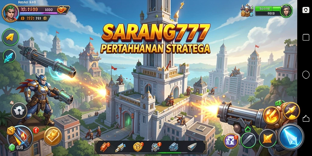 Tampilan menarik dari gameplay Tower Defense SARANG777.