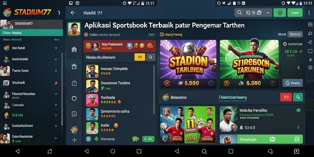 Screenshot STADIUM77 menampilkan visual yang menarik dari layar taruhan.