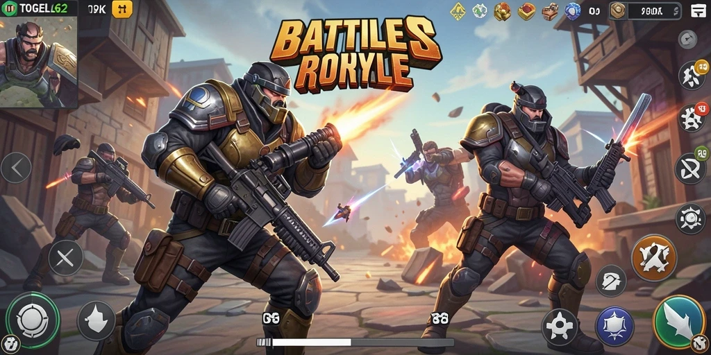Tampilan gameplay TOGEL62 yang seru dalam pertempuran Battle Royale.