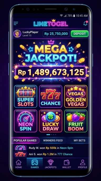 Tampilan antarmuka aplikasi linetogel yang menarik.